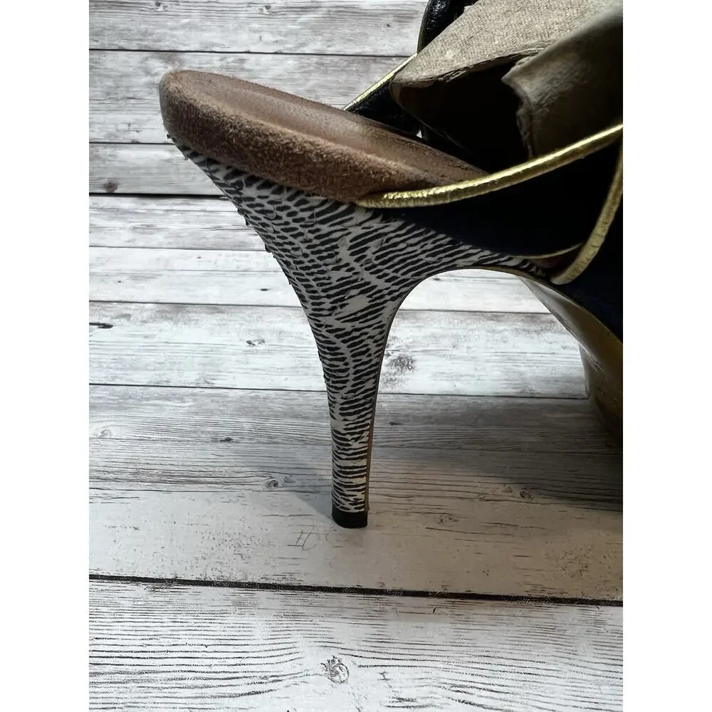 Saint Laurent YSL Tribute Platform Leather Sandal Heels Sizd EU 37.5 - Picture 3 of 11